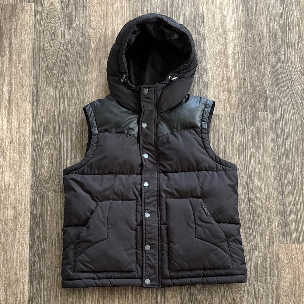 Ariat Black Quilted Hooded Puffer Vest